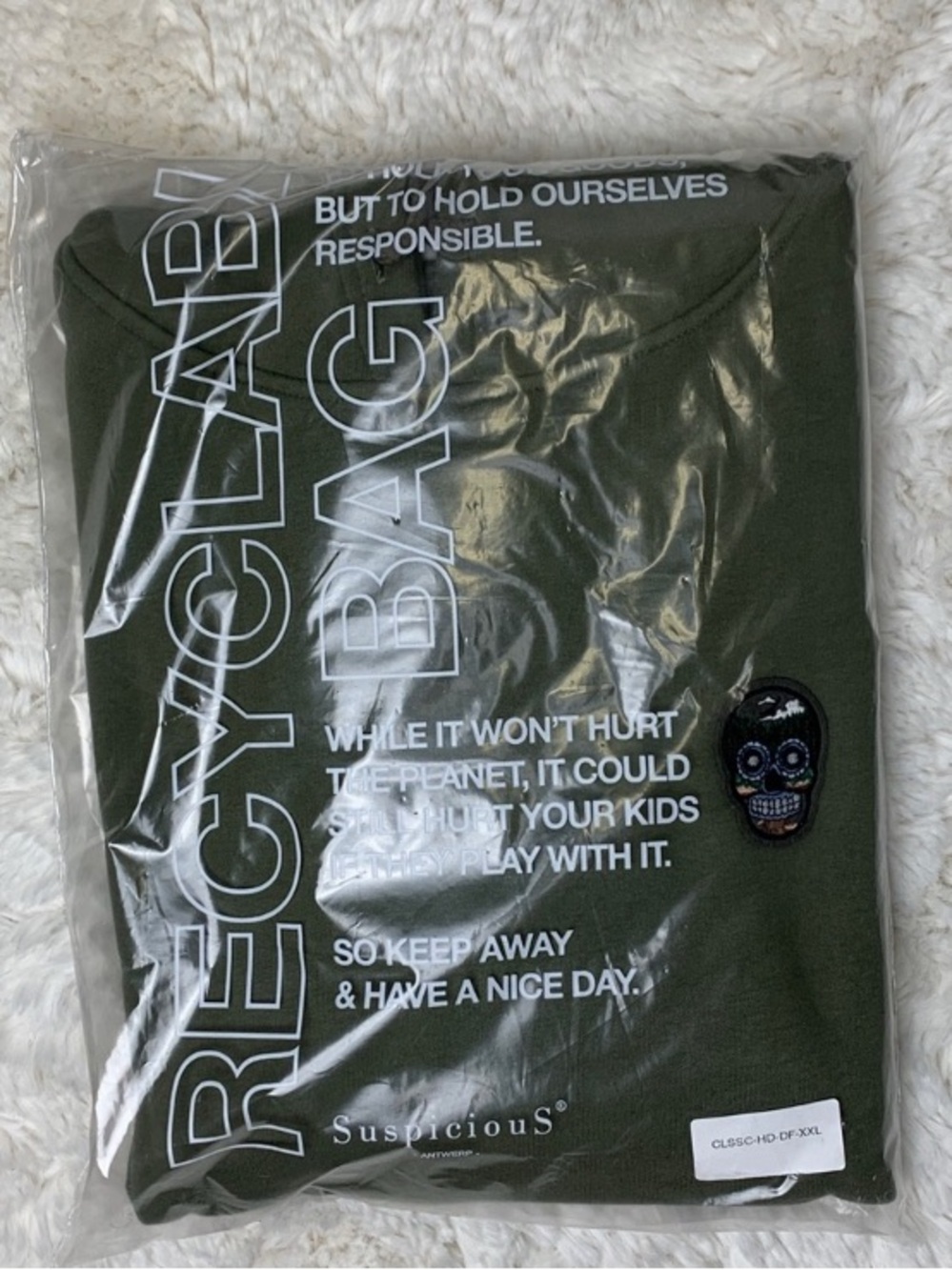 NWT Suspicious Antwerp “The Classic” Skull Hoodie Size XXL